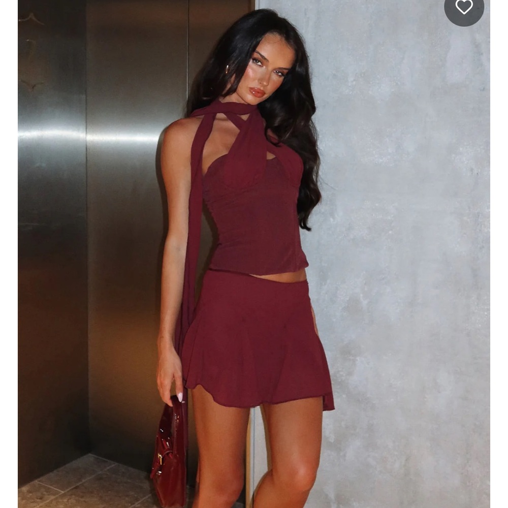 White Fox Boutique Burgundy Two-Piece Set